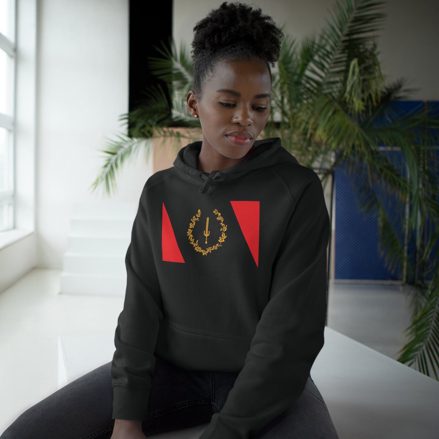 Black American Heritage Flag Classic Premium Women's Hoodie - Black
