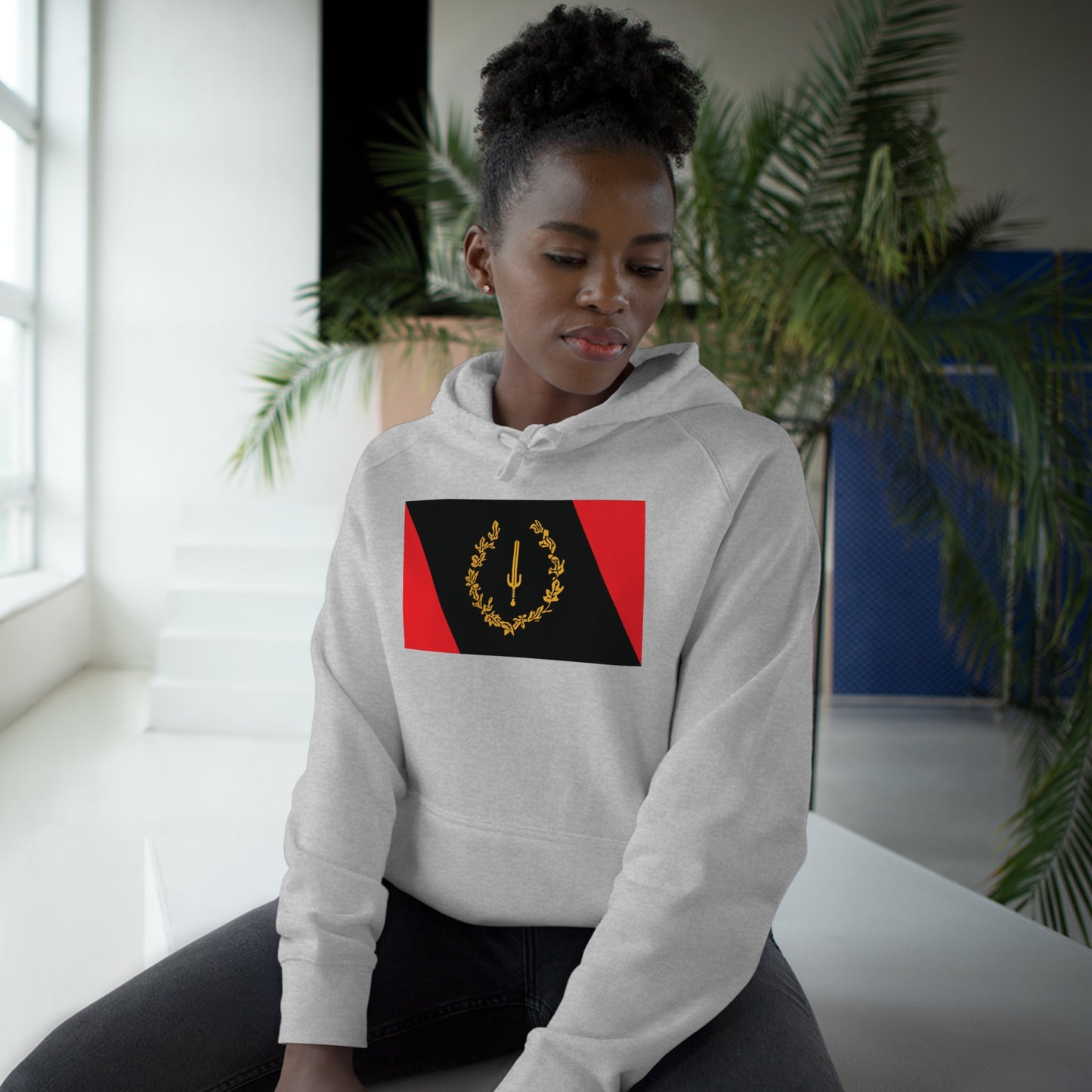 Black American Heritage Flag Classic Premium Women's Hoodie - Heather Grey