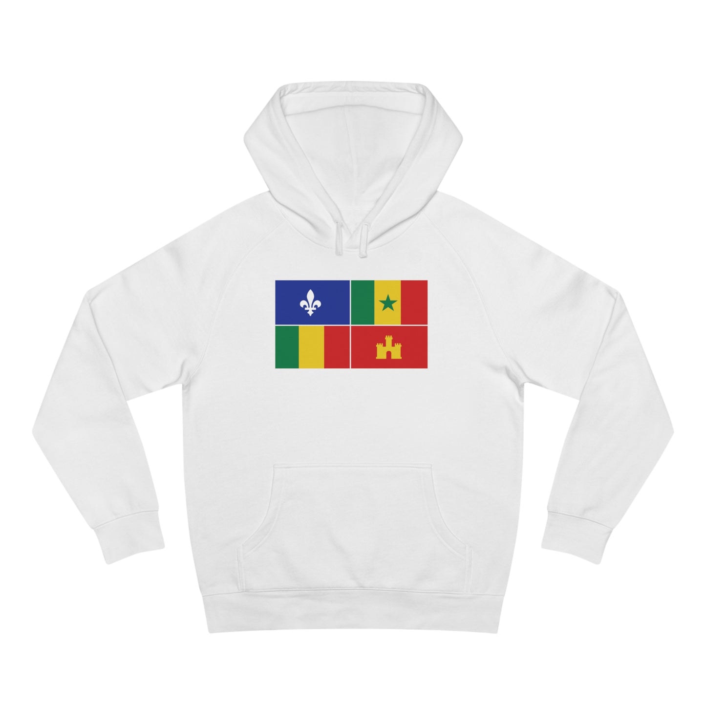 Louisiana Creole Flag Premium Women's Hoodie - White