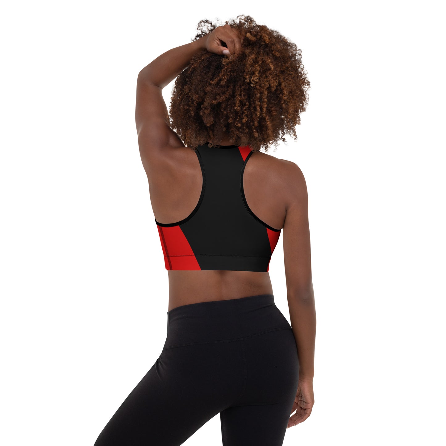 Black American Heritage Flag Classic Padded Sports Bra