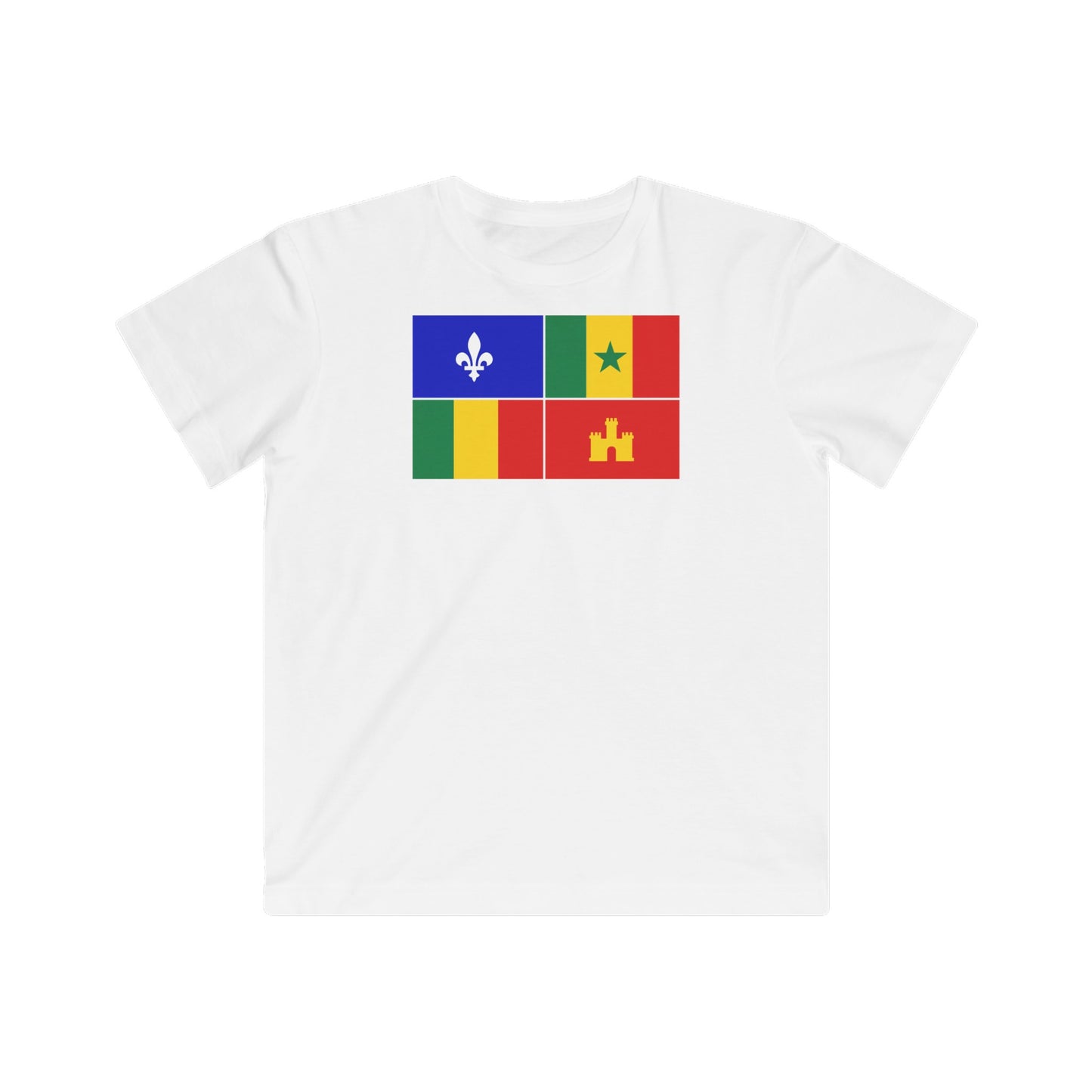 Louisiana Creole Flag Youth Tee - White