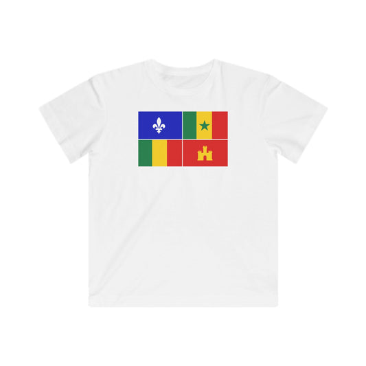 Louisiana Creole Flag Youth Tee - White