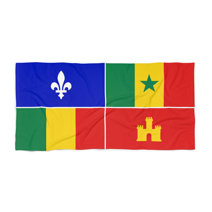 Louisiana Creole Flag Beach Towel