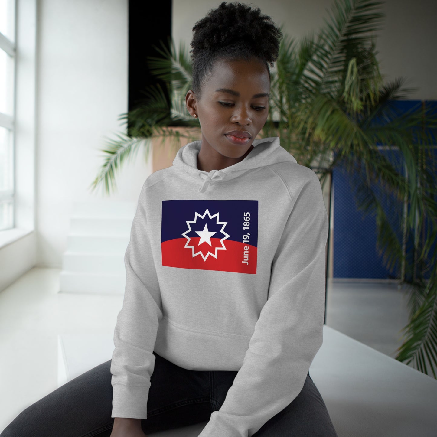 Juneteenth Flag Premium Women's Hoodie - Heather Grey