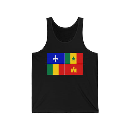 Louisiana Creole Flag Tank Top - Black