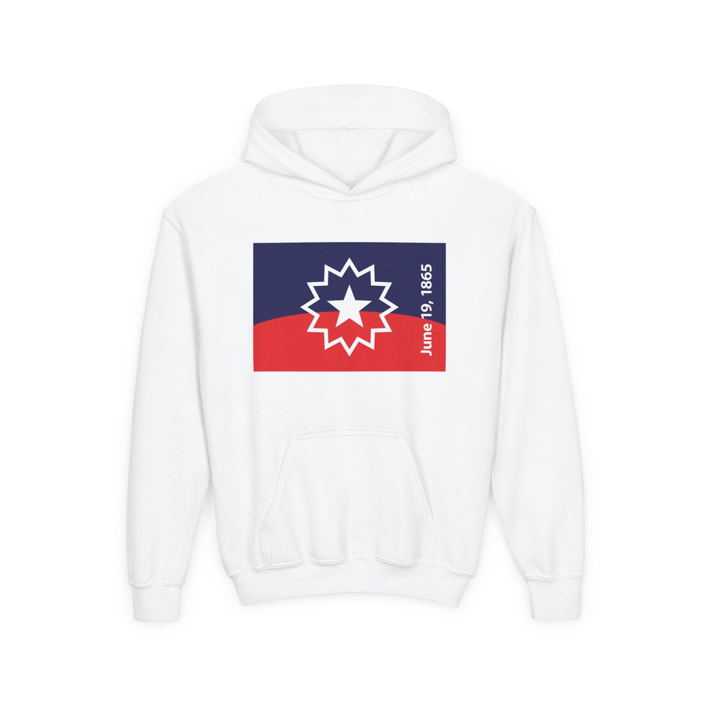 Juneteenth Flag Youth Hoodie - White