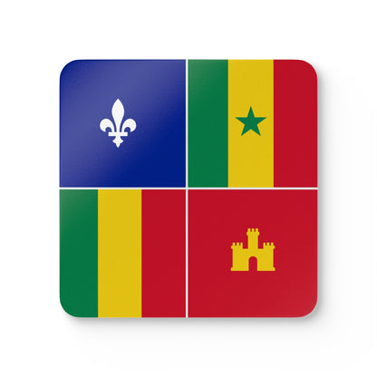 Louisiana Creole Flag Coaster Set