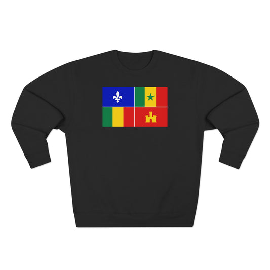 Louisiana Creole Flag Women's Sweatshirt - Black