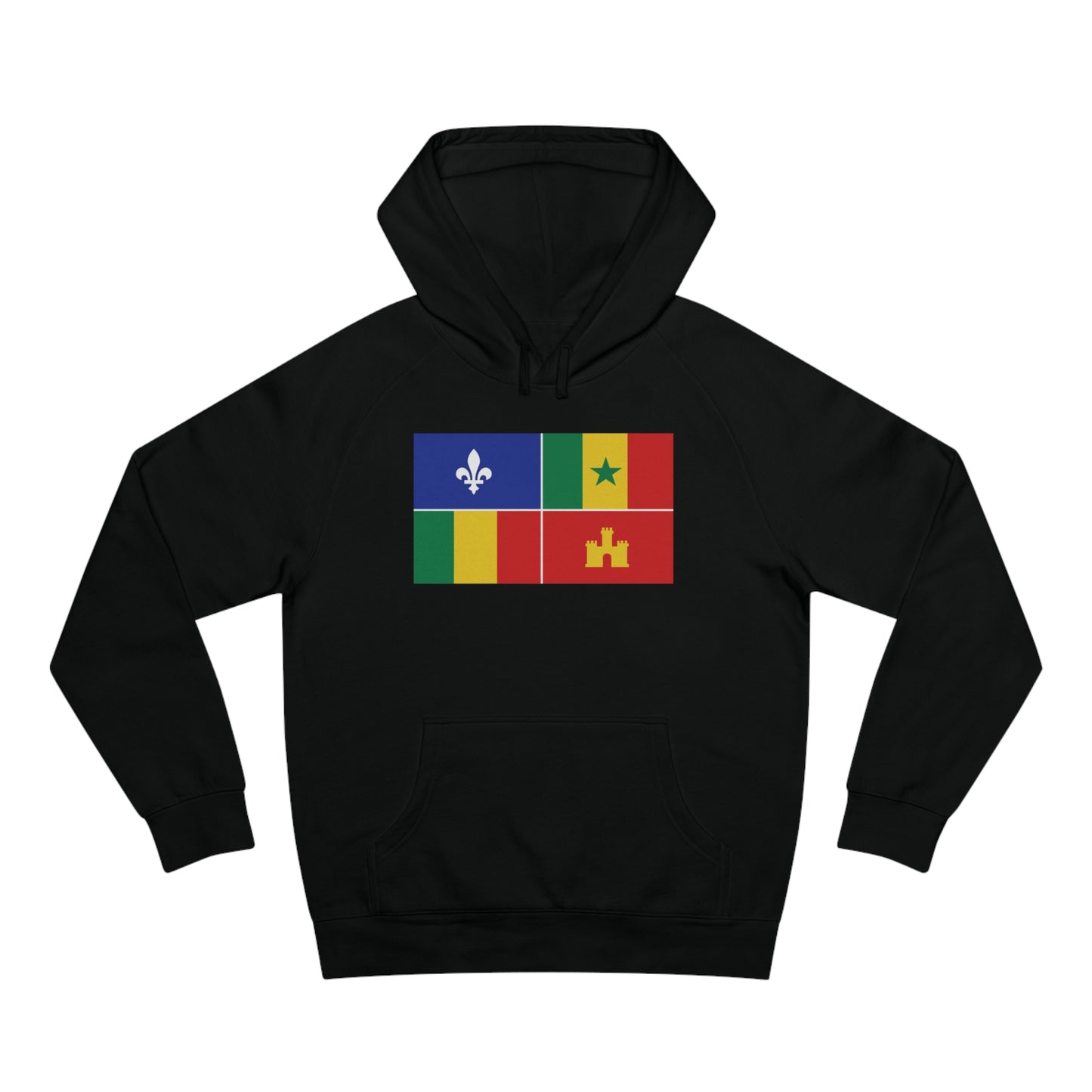 Louisiana Creole Flag Premium Hoodie - Black