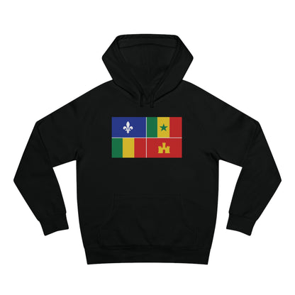 Louisiana Creole Flag Premium Hoodie - Black