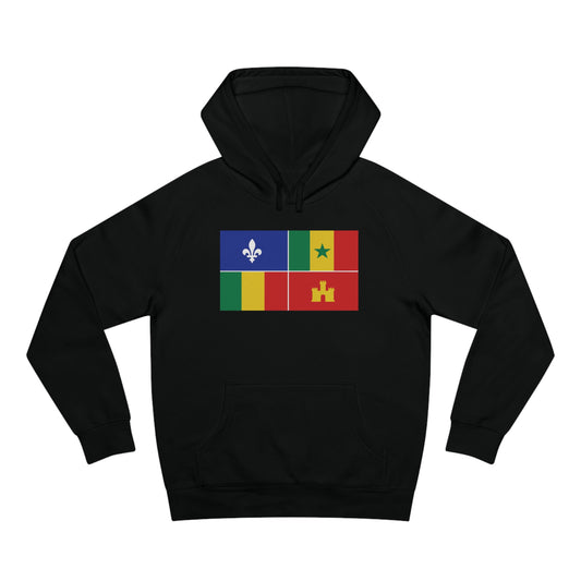 Louisiana Creole Flag Premium Hoodie - Black