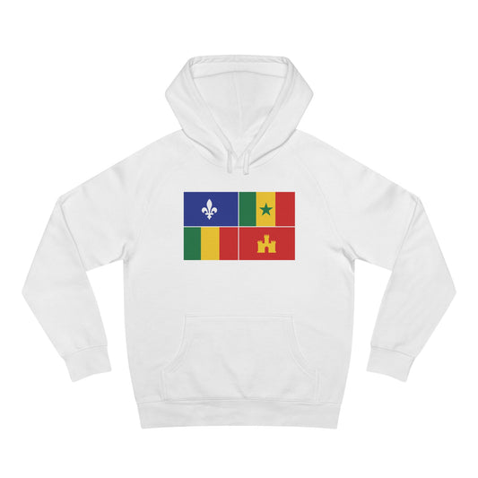 Louisiana Creole Flag Premium Hoodie - White