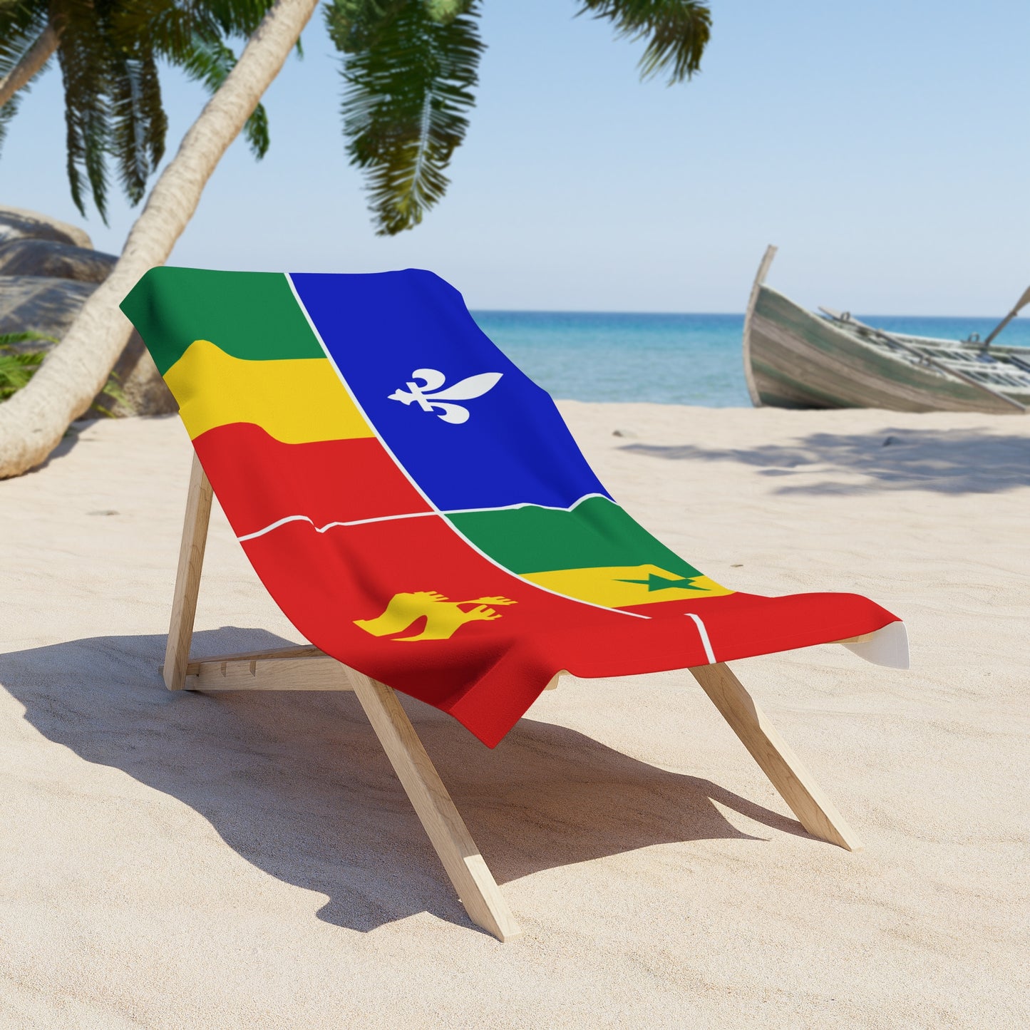 Louisiana Creole Flag Beach Towel