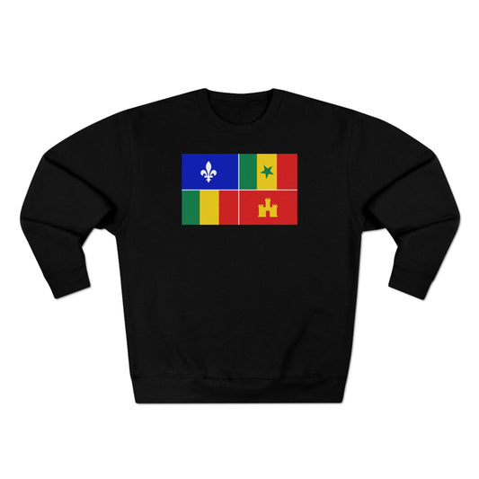Louisiana Creole Flag Women's Sweatshirt - Black