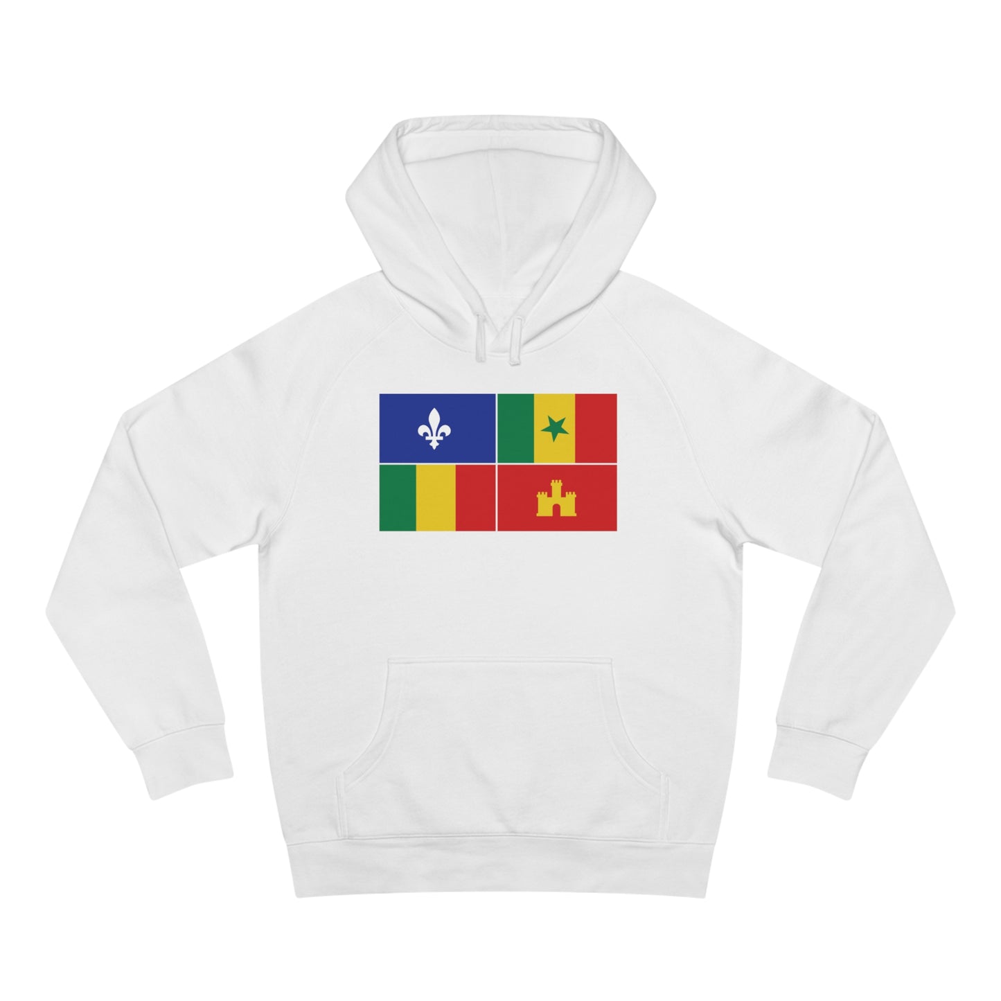 Louisiana Creole Flag Premium Hoodie - White