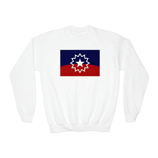 Juneteenth Flag Youth Sweatshirt - White