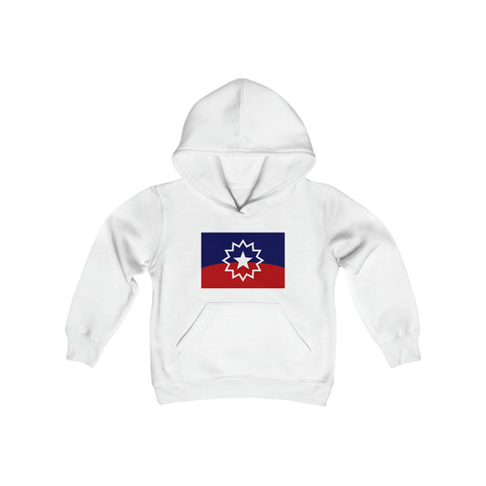Juneteenth Flag Youth Hoodie - White
