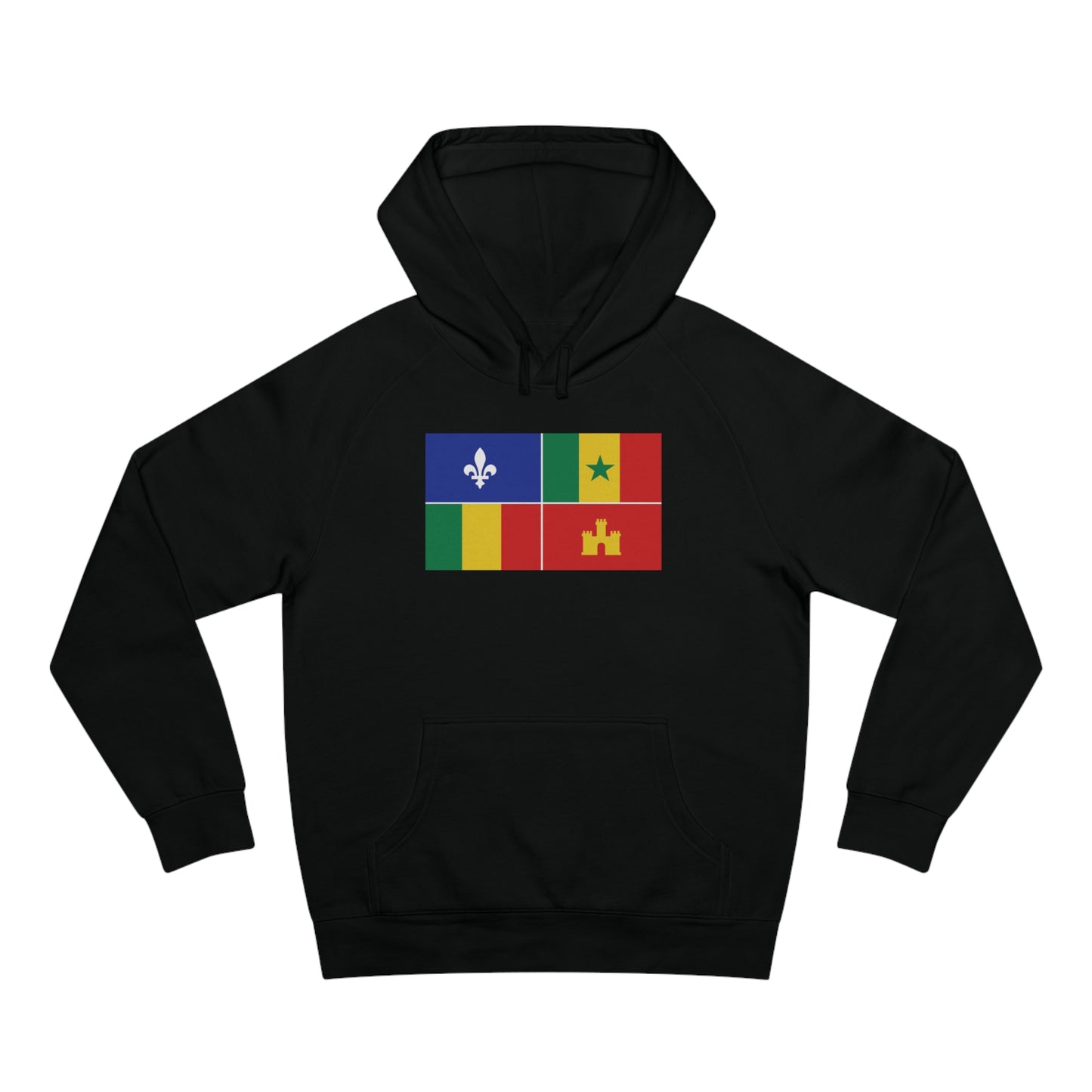 Louisiana Creole Flag Premium Women's Hoodie - Black