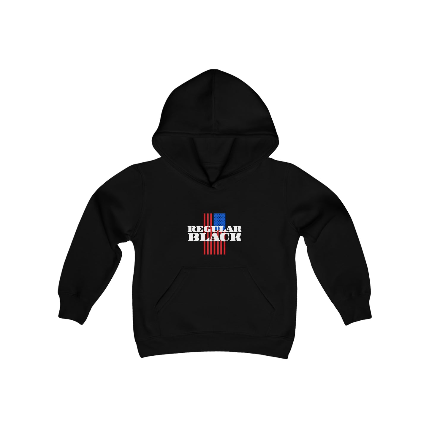 Regular Black Youth Hoodie - Black