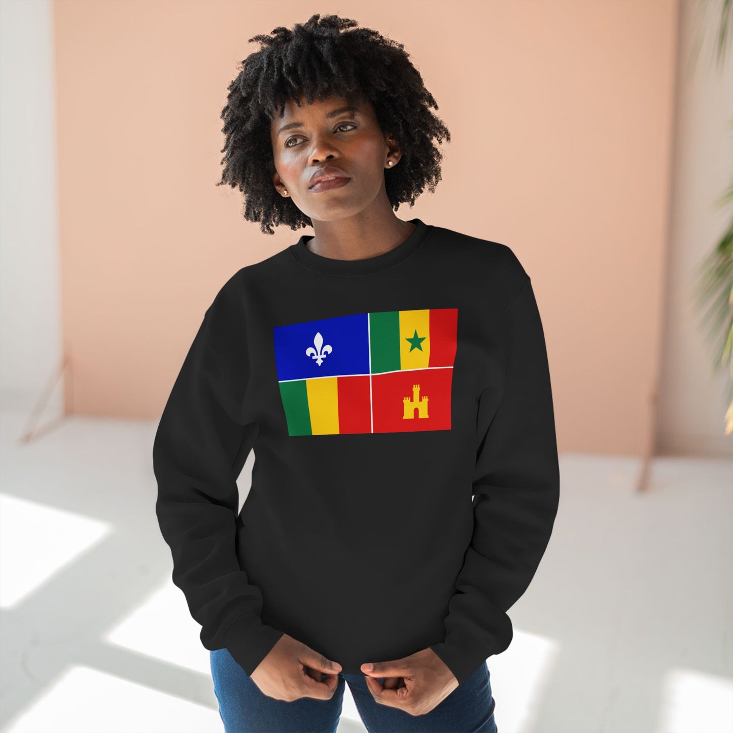 Louisiana Creole Flag Women's Sweatshirt - Black