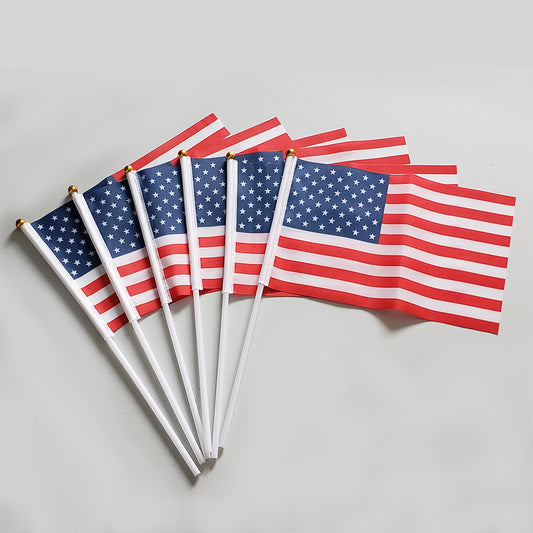 USA Small Mini Hand Held Stick Flag 12 Pack
