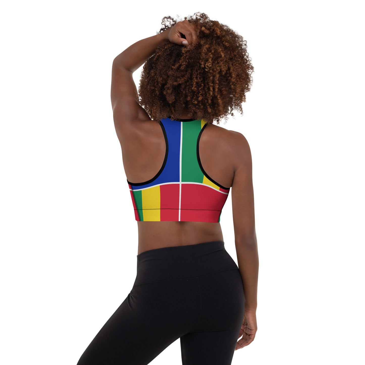 Louisiana Creole Flag Padded Sports Bra