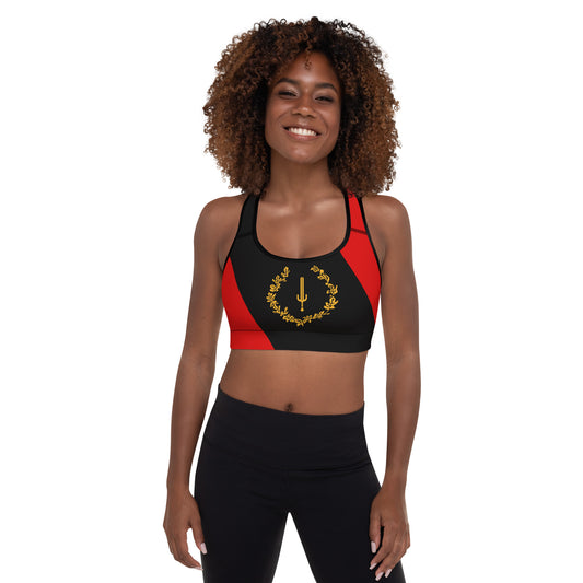 Black American Heritage Flag Classic Padded Sports Bra