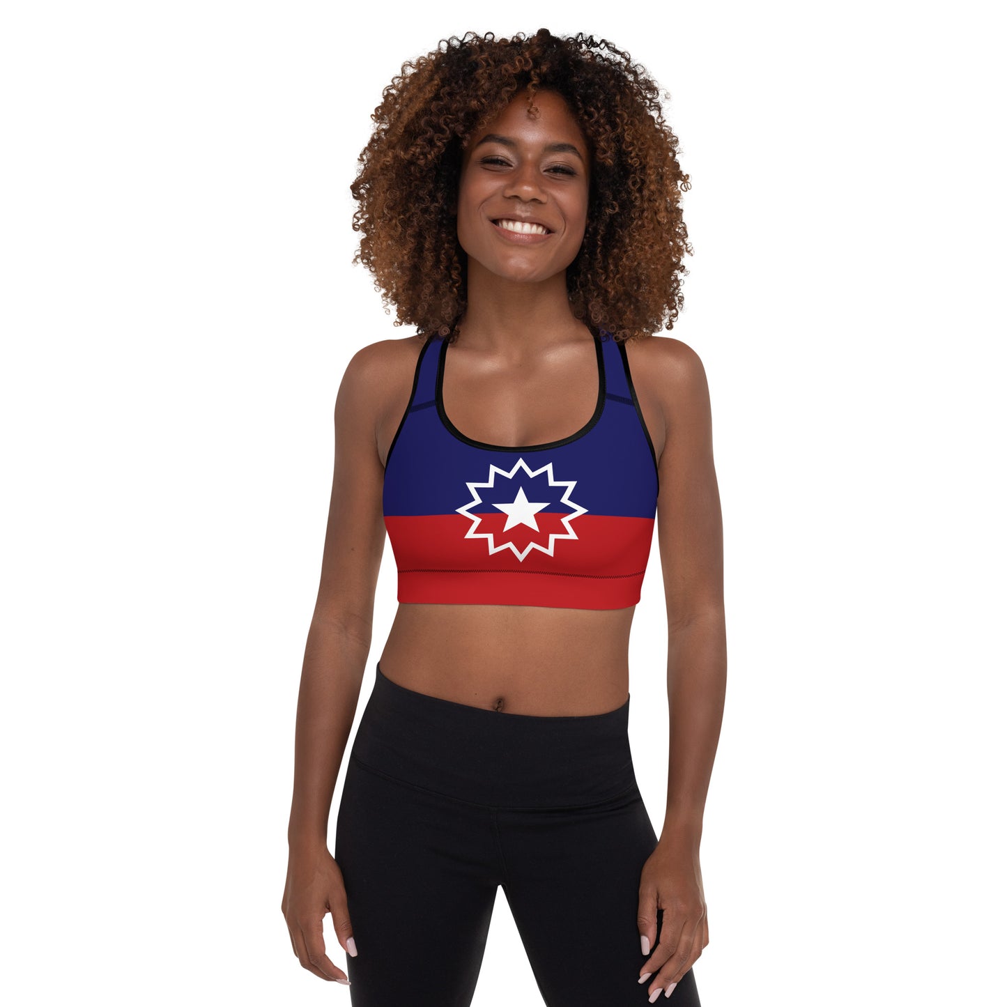 Juneteenth Flag Padded Sports Bra