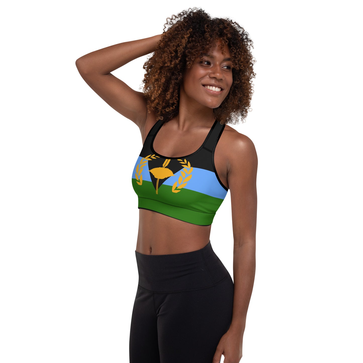 Gullah Geechee Flag Padded Sports Bra