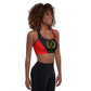 Black American Heritage Flag Padded Sports Bra