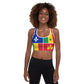 Louisiana Creole Flag Padded Sports Bra