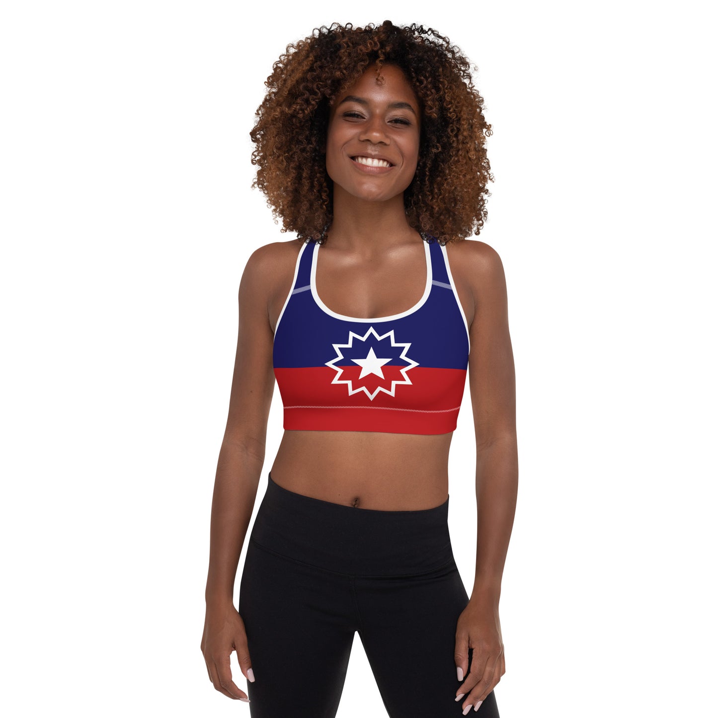 Juneteenth Flag Padded Sports Bra