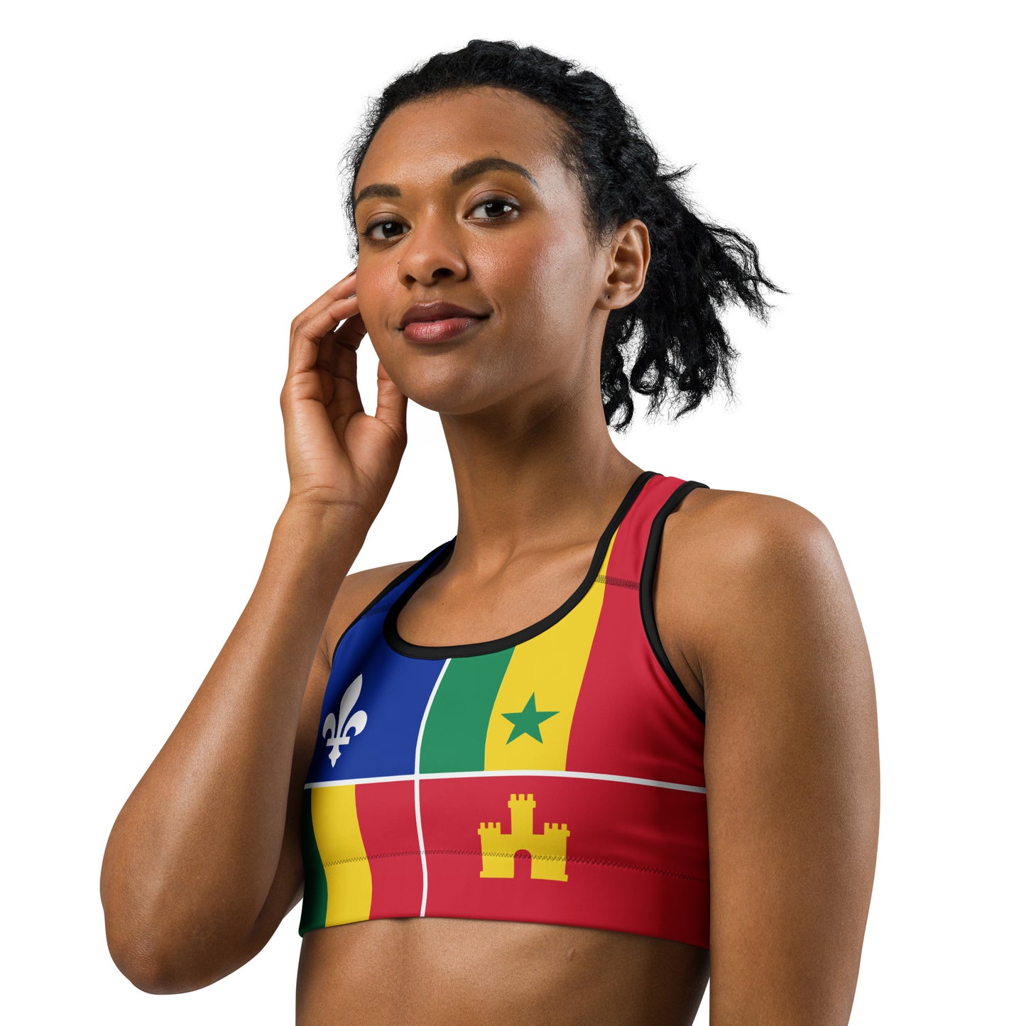 Louisiana Creole Flag Sports Bra