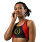 Black American Heritage Flag Sports Bra