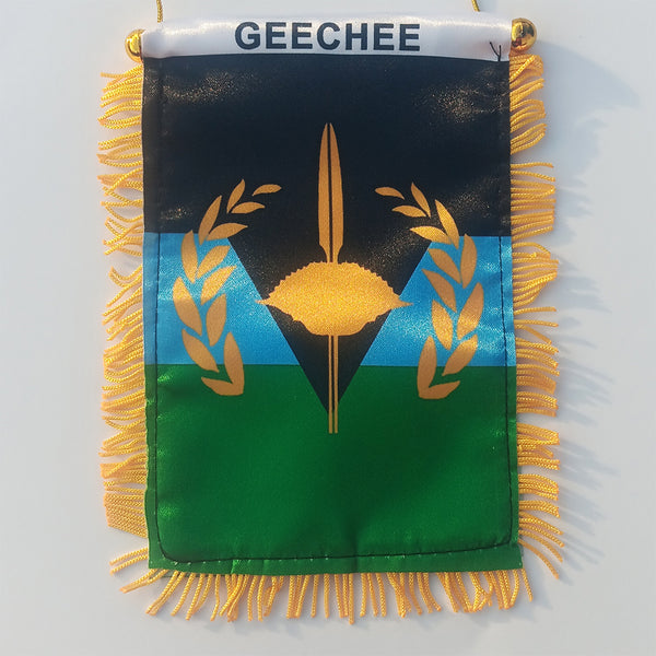 4 X 6 Inch Gullah Geechee Window Hanging Flag - Rearview Mirror & Doub