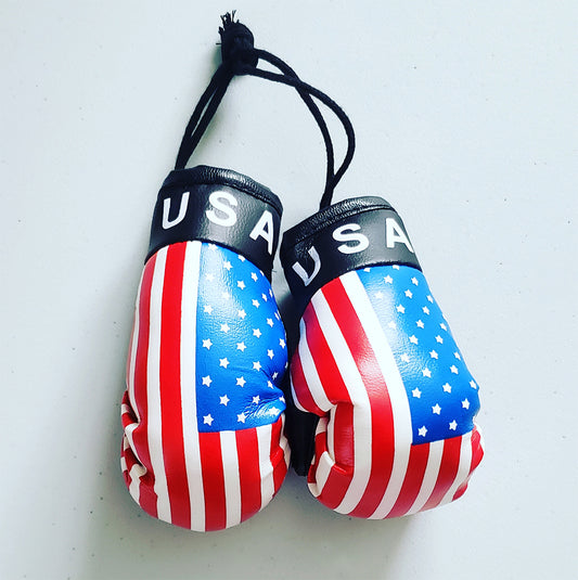 USA Flag Hanging Mini Boxing Gloves