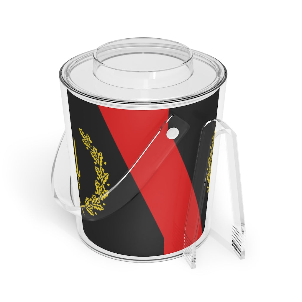 Black American Heritage Flag Ice Bucket w/Tongs