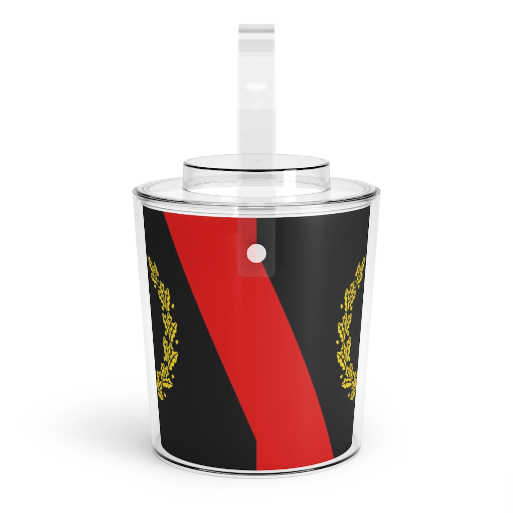 Black American Heritage Flag Ice Bucket w/Tongs