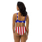 USA Flag High-Waisted Bikini Set
