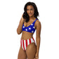 USA Flag High-Waisted Bikini Set