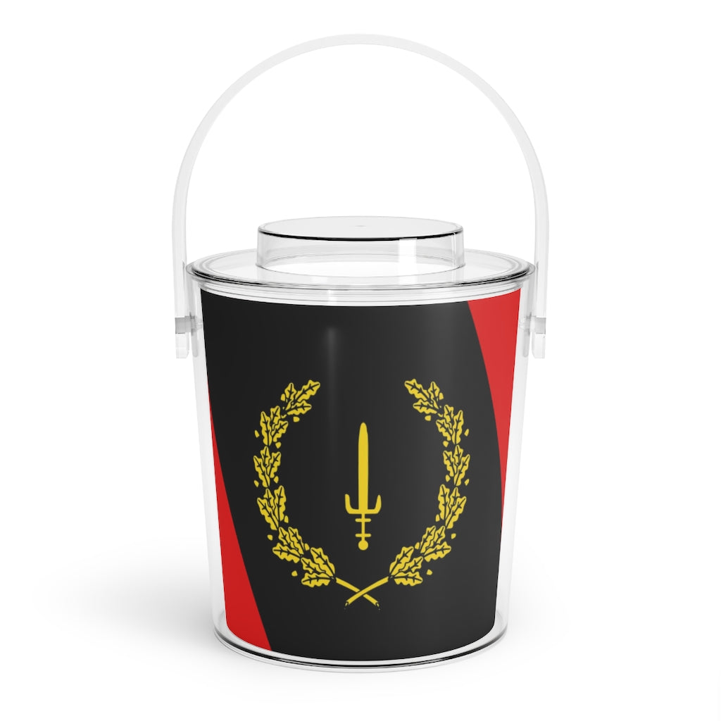 Black American Heritage Flag Ice Bucket w/Tongs