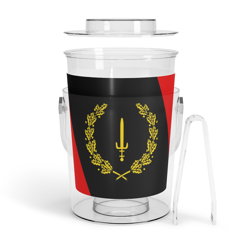 Black American Heritage Flag Ice Bucket w/Tongs