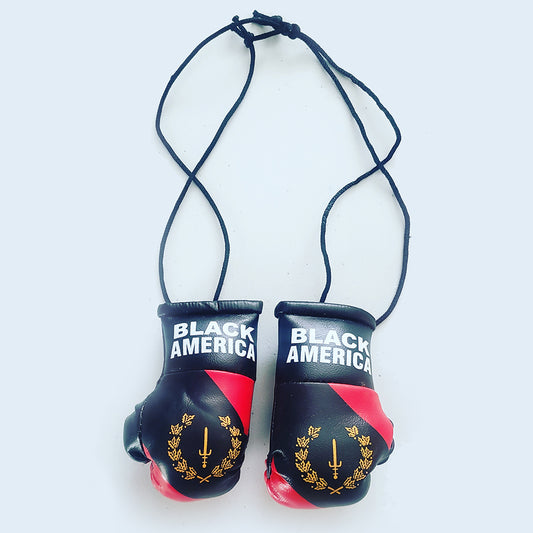 Black American Heritage Flag Mini Boxing Gloves